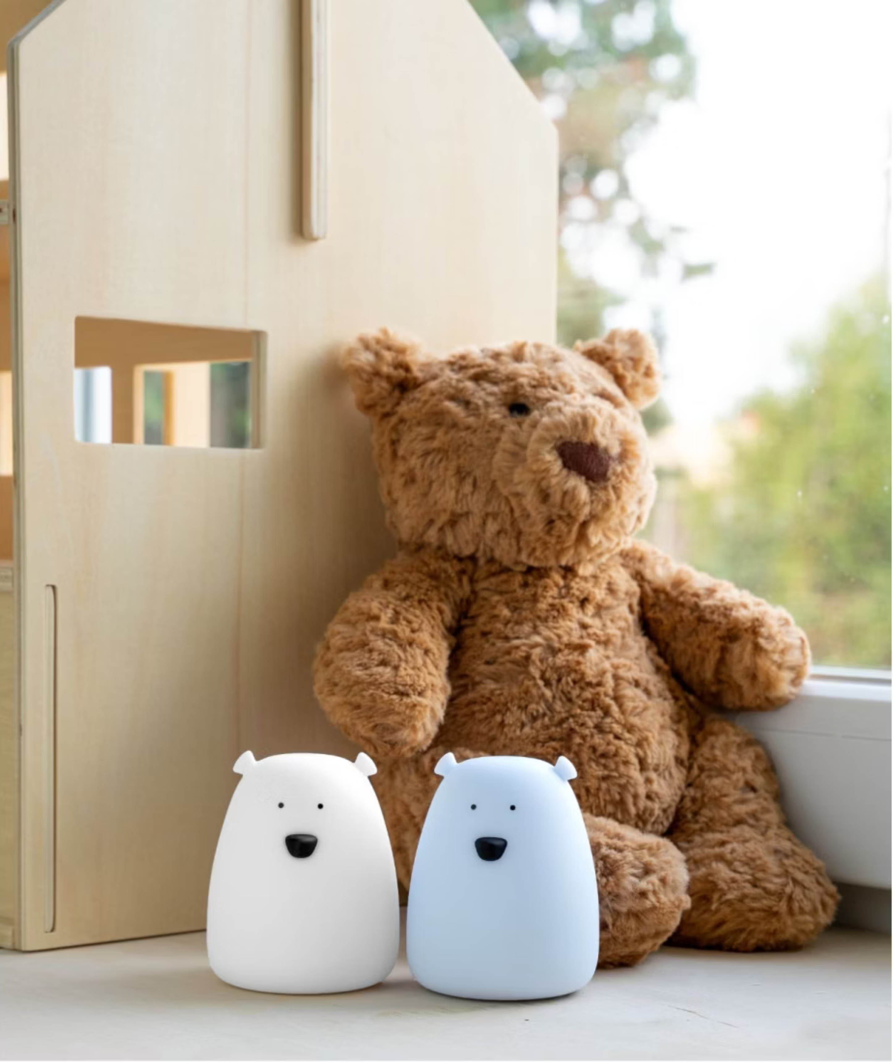 Set van 2 Mini Beerlampjes – Wit & IJsblauw