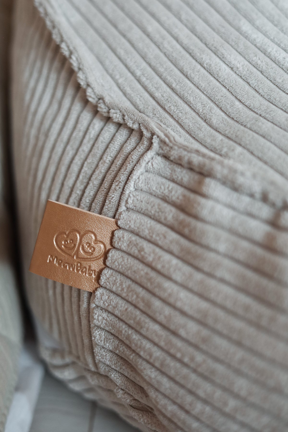 MeowBaby® Zitzak Teddy – Velvet Sako Bag (Ecru)